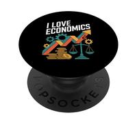 I Love Economics Passionné de Croissance financière PopSockets PopGrip Adhésif