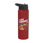 I Love Economics Passionné de croissance financière Stainless Steel Insulated Water Bottle