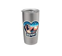 I Love Egypt Cœur Pyramides Sphynx Vintage Sunset Souvenir Gobelet isotherme en acier inoxydable double paroi