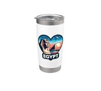 I Love Egypt Cœur Pyramides Sphynx Vintage Sunset Souvenir Gobelet isotherme en acier inoxydable double paroi