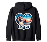 I Love Egypt Cœur Pyramides Sphynx Vintage Sunset Souvenir Sweat à Capuche