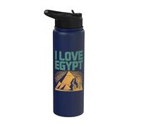 I Love Egypt Pyramides Sphinx Traveler Stainless Steel Insulated Water Bottle