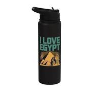 I Love Egypt Pyramides Sphinx Traveler Stainless Steel Insulated Water Bottle