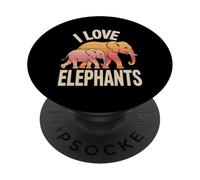 I Love Elephants Sunset Safari PopSockets PopGrip Adhésif