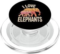 I Love Elephants Sunset Safari PopSockets PopGrip pour MagSafe