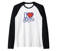 I Love Elgin Illinois Manche Raglan