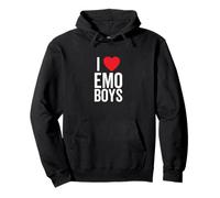 I Love Emo Boys Heart Funny Teen Girl Anime Citation Sweat à Capuche