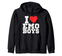 I Love Emo Boys | y2k | Coeur Rouge | Amour | Emo | scène Sweat à Capuche