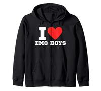 I Love Emo Boys | y2k | Coeur Rouge | Amour | Emo | scène Sweat à Capuche