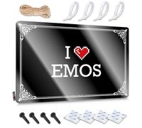 I Love Emos Décoration murale vintage amusante en métal (30 x 40 cm)