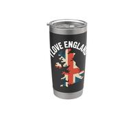 I Love England Carte britannique Union Jack Gobelet isotherme en acier inoxydable double paroi