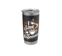 I Love Espresso Amateur de café Gobelet isotherme en acier inoxydable double paroi