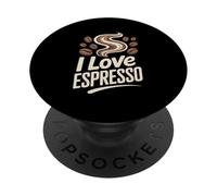 I Love Espresso Cafeine Addict Delight PopSockets PopGrip Adhésif