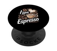 I Love Espresso Coffee Lovers Cœur PopSockets PopGrip Adhésif