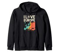 I Love Europe Carte Boussole Sweat à Capuche