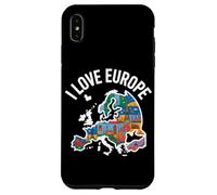 I Love Europe Carte des monuments européens Coque pour iPhone XS Max
