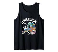 I Love Europe Carte des monuments européens Débardeur