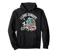 I Love Europe Carte des monuments européens Sweat à Capuche