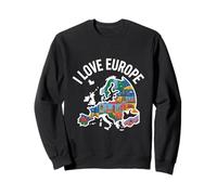 I Love Europe Carte des monuments européens Sweatshirt