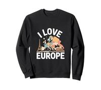 I Love Europe Carte Tour Eiffel Colisée Sweatshirt