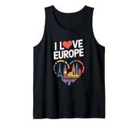 I Love Europe Iconic Landmarks Cœur Débardeur