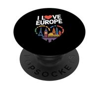 I Love Europe Iconic Landmarks Cœur PopSockets PopGrip Adhésif