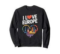 I Love Europe Iconic Landmarks Cœur Sweatshirt