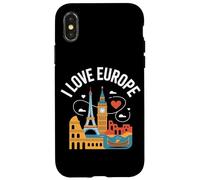 I Love Europe Tour Eiffel Big Ben Colisée Coque pour iPhone X/XS