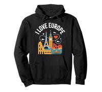 I Love Europe Tour Eiffel Big Ben Colisée Sweat à Capuche