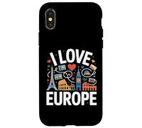 I Love Europe Tour Eiffel Colisée Big Ben Souvenirs Coque pour iPhone X/XS
