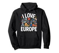 I Love Europe Tour Eiffel Colisée Big Ben Souvenirs Sweat à Capuche