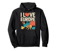 I Love Europe Travel Map T-Shirt Graphique Sweat à Capuche