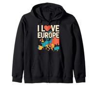 I Love Europe Travel Map T-Shirt Graphique Sweat à Capuche