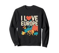 I Love Europe Travel Map T-Shirt Graphique Sweatshirt