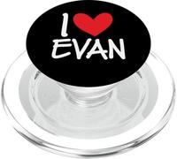 I Love Evan Nom personnalisé pour Homme BFF Friend Heart Boys PopSockets PopGrip pour MagSafe
