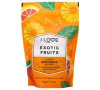 I Love Exotic Fruits Scented Bath Salts, With 99% Naturally Derived Ingredients Including ACB Bio-Water Bamboo, Lightly Fragranced Leaving Skin Feeling Silky & Smooth, Vegan-Friendly - 500g