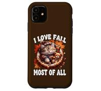 I Love Fall Most of All Cute Kitten for Cat Mom Autumn Cat Coque pour iPhone 11