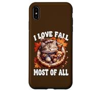 I Love Fall Most of All Cute Kitten for Cat Mom Autumn Cat Coque pour iPhone XS Max