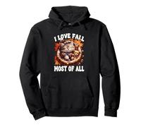 I Love Fall Most of All Cute Kitten for Cat Mom Autumn Cat Sweat à Capuche