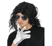 I LOVE FANCY DRESS Accessoire Perruque pour Adulte Cheveux Longs Effet mouillé comme Le Plus célèbre Roi de la Pop. Idéal pour ressembler à Son Idole. (X6)
