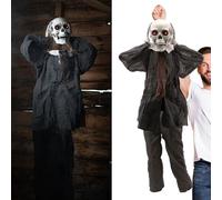 I LOVE FANCY DRESS Animatronic Squelette Décoration d'Halloween 110 cm - Yeux lumineux rouges et effets sonores - Supprime la tête - Accessoires d'Halloween - Lot de 1