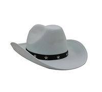 I LOVE FANCY DRESS Chapeau de cowboy blanc pour adulte orné d'étoiles. Ideal pour les enterrements de vie de garçon ou de jeune fille.