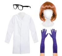 I LOVE FANCY DRESS Costume de génie de laboratoire de dessin animé pour femme - Standard - Comprend un blouson de laboratoire, une perruque, des lunettes et des