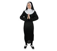 I LOVE FANCY DRESS Costume de nonne pour homme. Une tunique noir + une collerette blanche + une coiffe noir + ceinture. (XLarge)