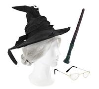 I LOVE FANCY DRESS Costume de professeur de sorcière - Perruque, chapeau, baguette et lunettes - Parfait pour la journée mondiale du livre, l'école et la semaine du livre
