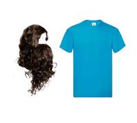I LOVE FANCY DRESS Costume d'explorateur de mines pour adulte - Tenue de bloc avec perruque, barbe et haut bleu - Taille L