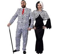 I LOVE FANCY DRESS COUPLES DALMATIENS HALLOWEEN DÉGUISEMENTS SON ET LE SIEN PERSONNAGES DE FILM TV COSTUME DALMATIEN POUR HOMME + DAME CHIEN MAL COSTUME POUR FEMME (HOMMES: XX-GRAND - FEMMES: GRAND)