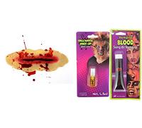 I LOVE FANCY DRESS Coupure à la Gorge en Latex + Tube de Colle + Faux Sang. Ideal pour Les fêtes d'halloween. (X6)