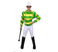 I LOVE FANCY DRESS Déguisement de Jockey avec Un Haut Bicolore Vert et Jaune + Une Casquette pour Devenir Un Cavalier d'excellence. Idéal pour Les enterrements de Vie de garçon. (XXLarge)