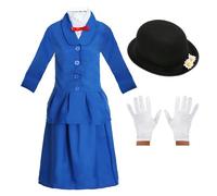 I LOVE FANCY DRESS DÉGUISEMENT DE Nounou Victorienne Magique pour Les Filles. CARACTÈRE DE JOURNÉE Mondiale du Livre/DE Semaine du Livre. Veste + Jupe + Chapeau DE Marguerite + Gants (X-Grande)